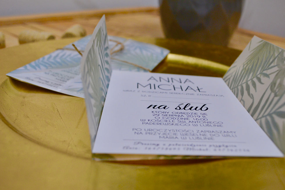 Miniatura: Zaproszenie ręcznie robione "Urban tropic"