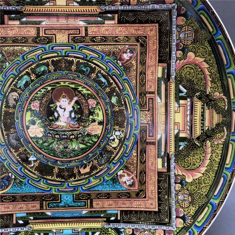Thumbnail: Tibetan Thangka Buddha Tea Plate (Include Shipping for Bulky Item)