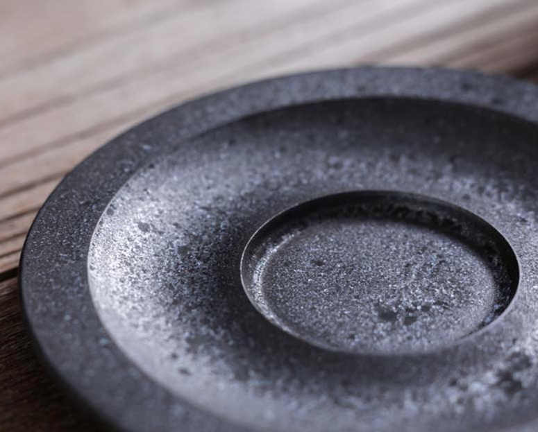 Thumbnail: Gold Crane Migration Black Clay Gaiwan ( 140 ml )