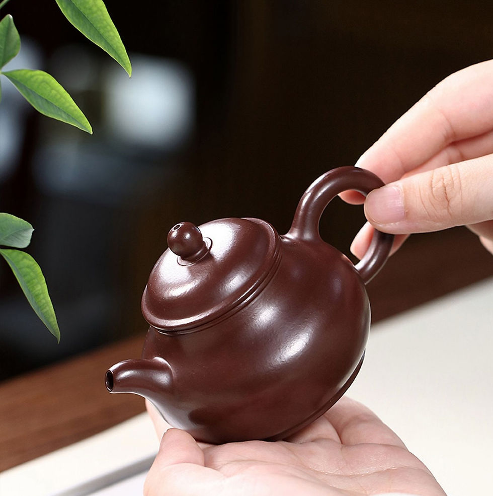 Thumbnail: Yixing Zisha Purple Clay Pan Teapot (140ml)