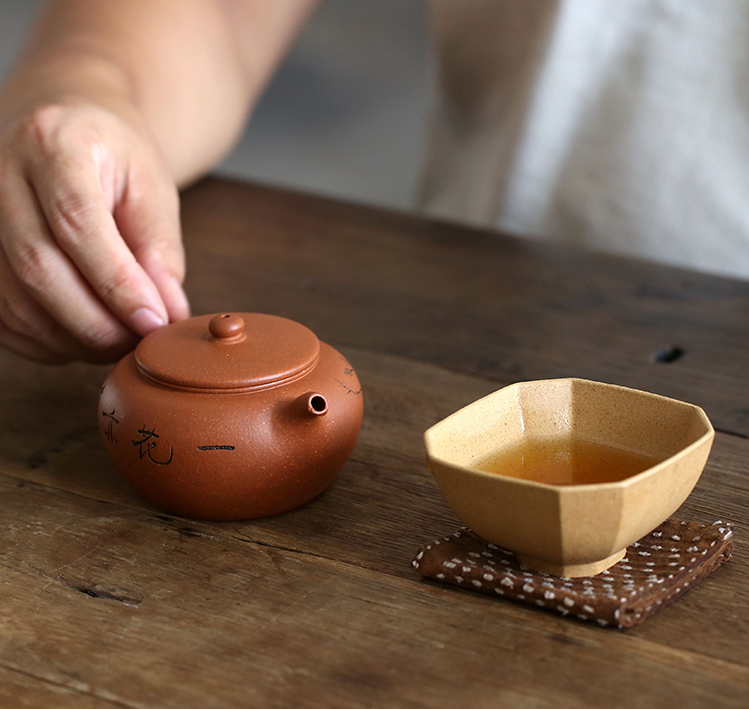 Thumbnail: Yixing Zisha Jiang Po Clay Begonia Teapot (175ml)
