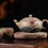 Thumbnail: Yixing Zisha Celestial Clay Half Moon Peony & Lotus Teapot (350 ml)