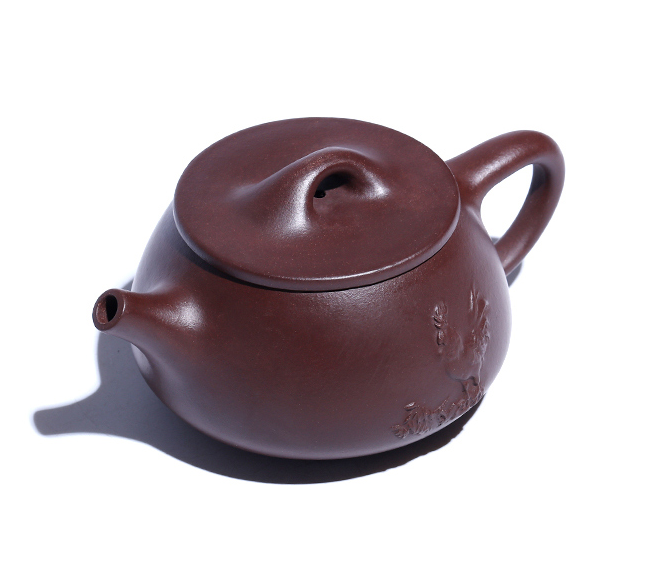 Thumbnail: Yixing Zisha Aged Purple Clay Crowing Rooster Teapot - Mr. Dot  (230ml)