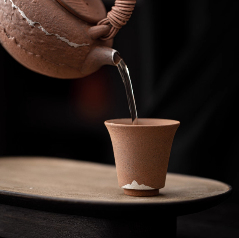 Thumbnail: copy of Silver-Glazed Coarse Clay Sand Stone Teacup