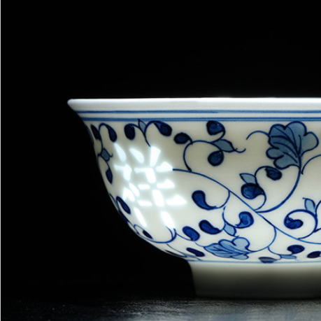 Thumbnail: Antique Blue Linglong Teacups