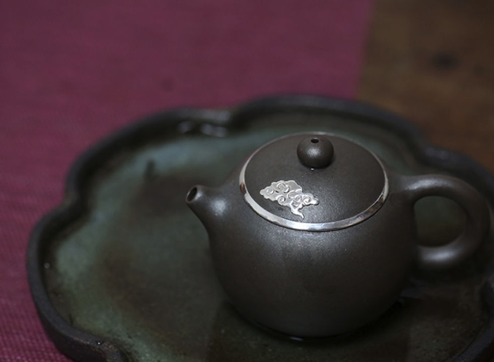 Thumbnail: Yixing Zisha Base Clay Silver Cloud Xishi Teapot (210 ml)