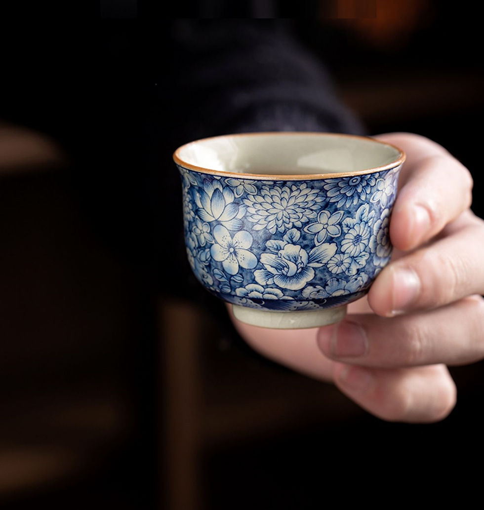 Thumbnail: Qinghua Flower Fireworks Gaiwan (160ml)