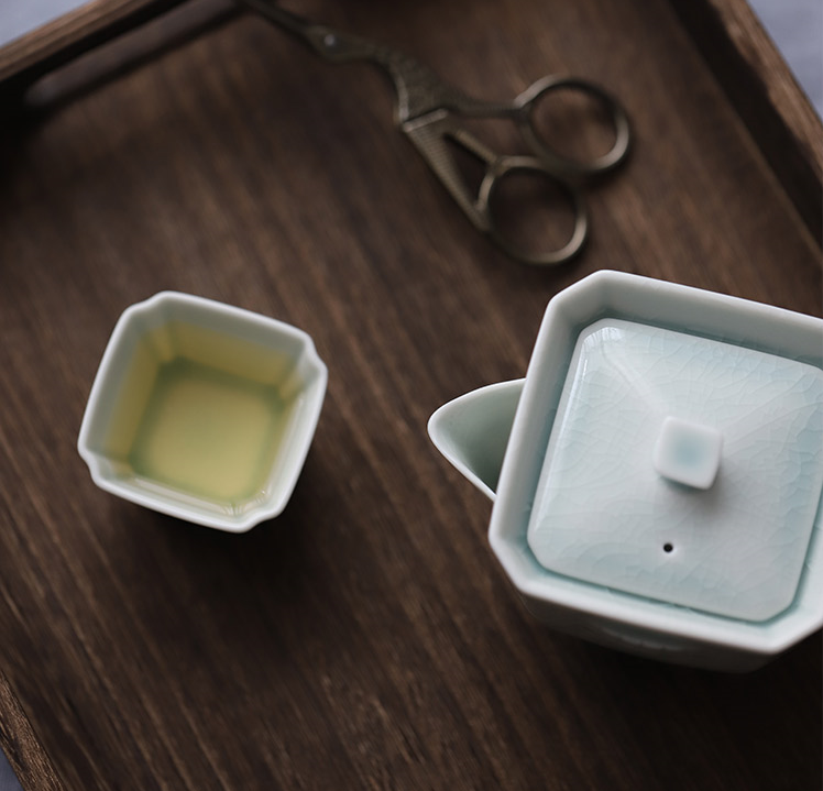 Thumbnail: Tiffany Blue Square Easy Gaiwan ( 150 ml )
