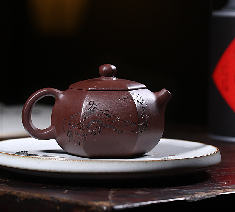 Thumbnail: Yixing Zisha Aged Purple Clay Six Fortune Teapot (420ml)