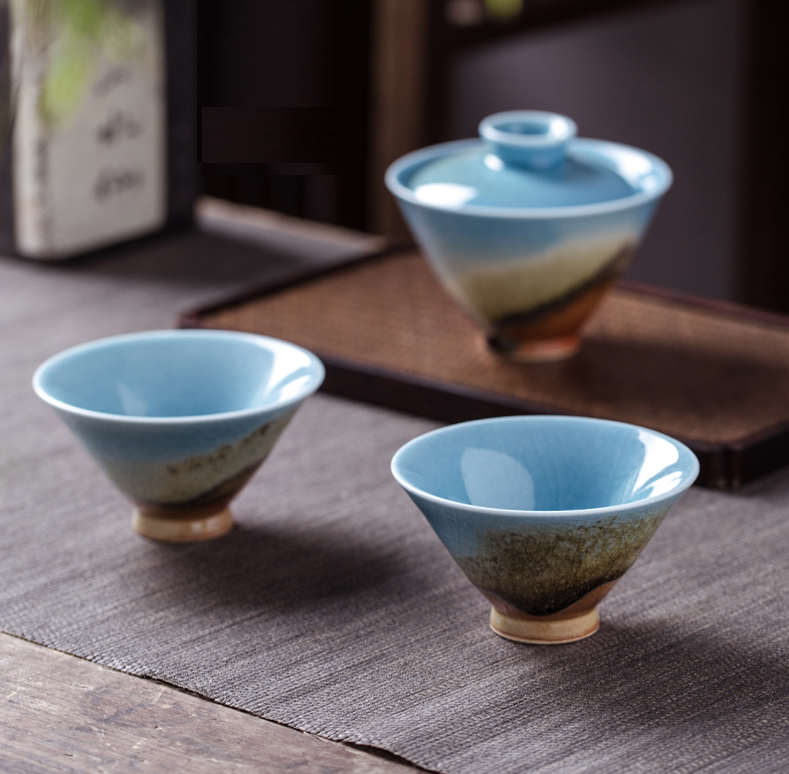 Thumbnail: Arctic Blue Ice Crack Teacups