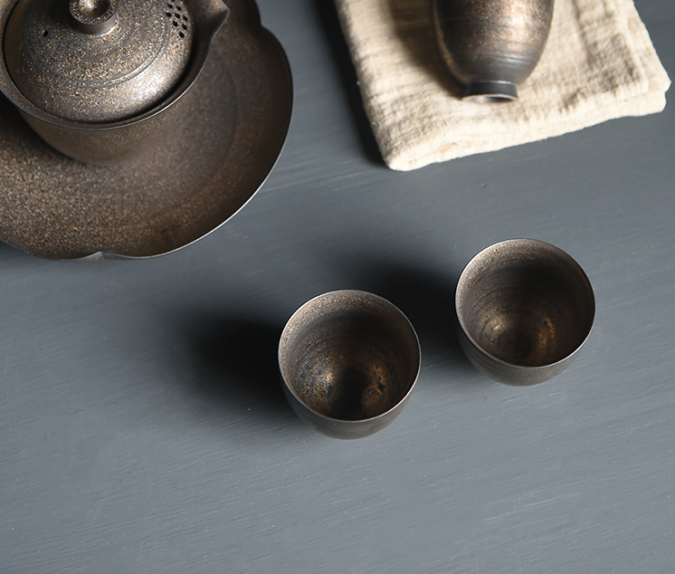 Thumbnail: Metallic Glaze Coarse Clay Teacup