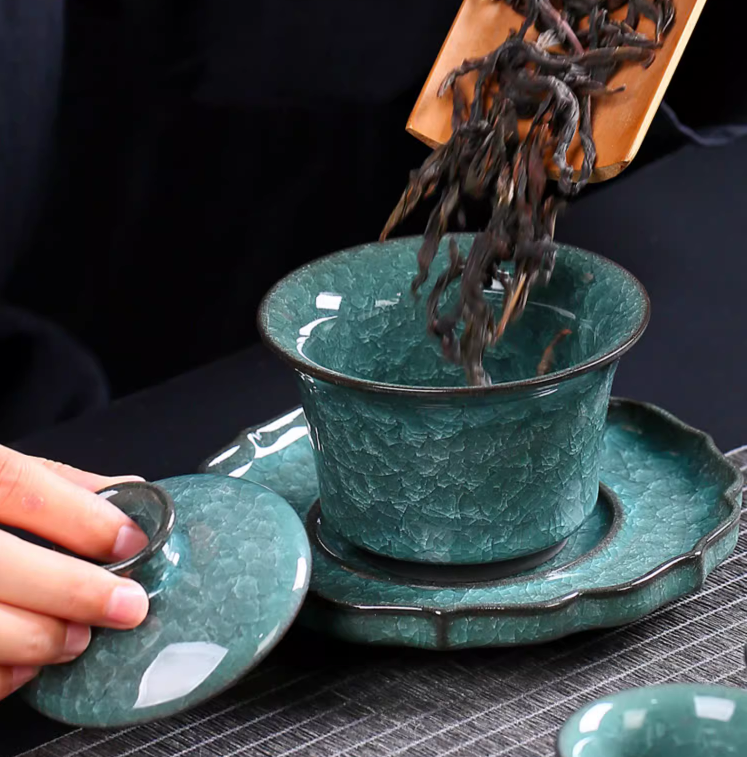 Thumbnail: Ice Cracked Forest Green Gaiwan
