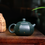 Thumbnail: Yixing Zisha Ink Green Clay Gold Rain Xishi Teapot (190 ml)