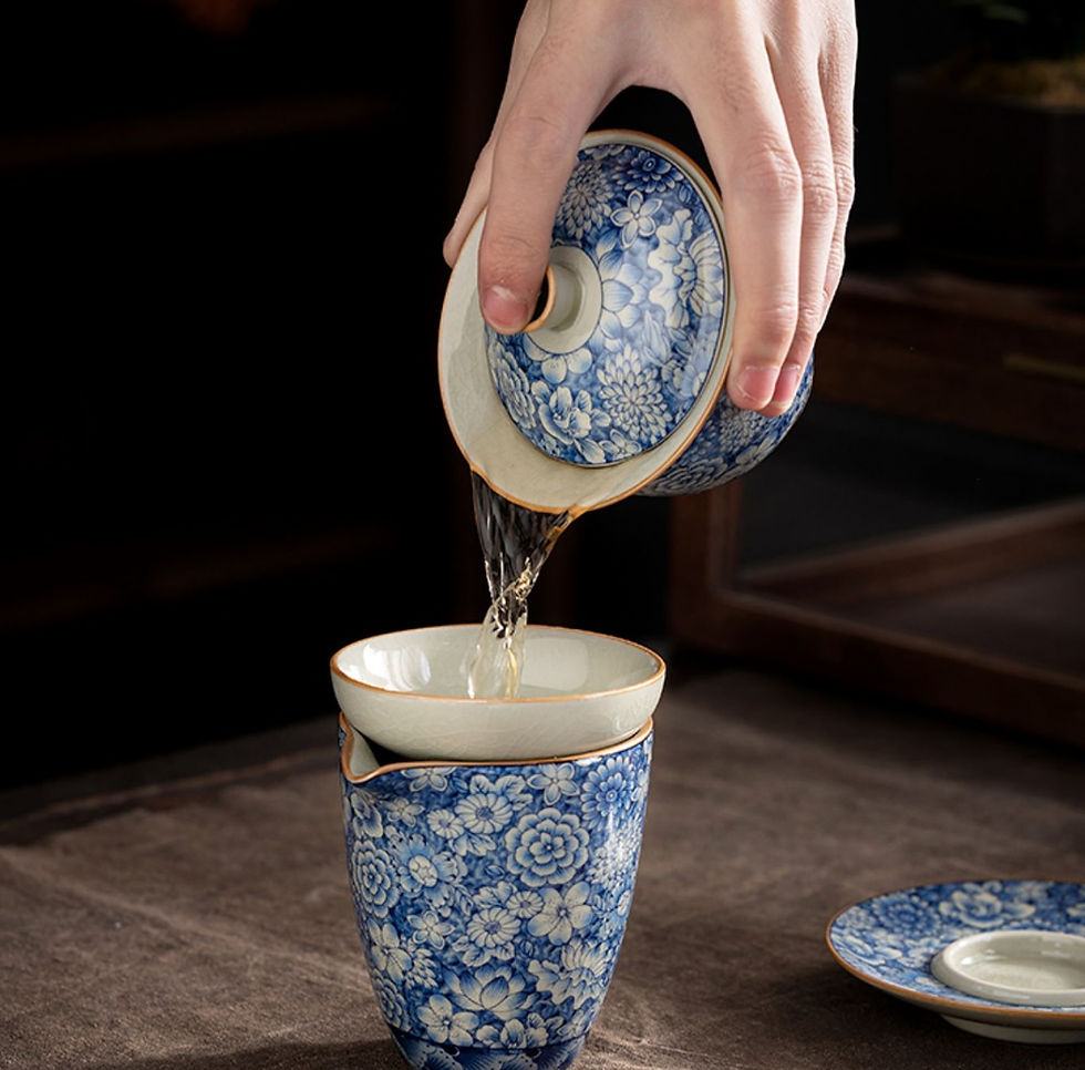 Thumbnail: Qinghua Flower Fireworks Gaiwan (160ml)