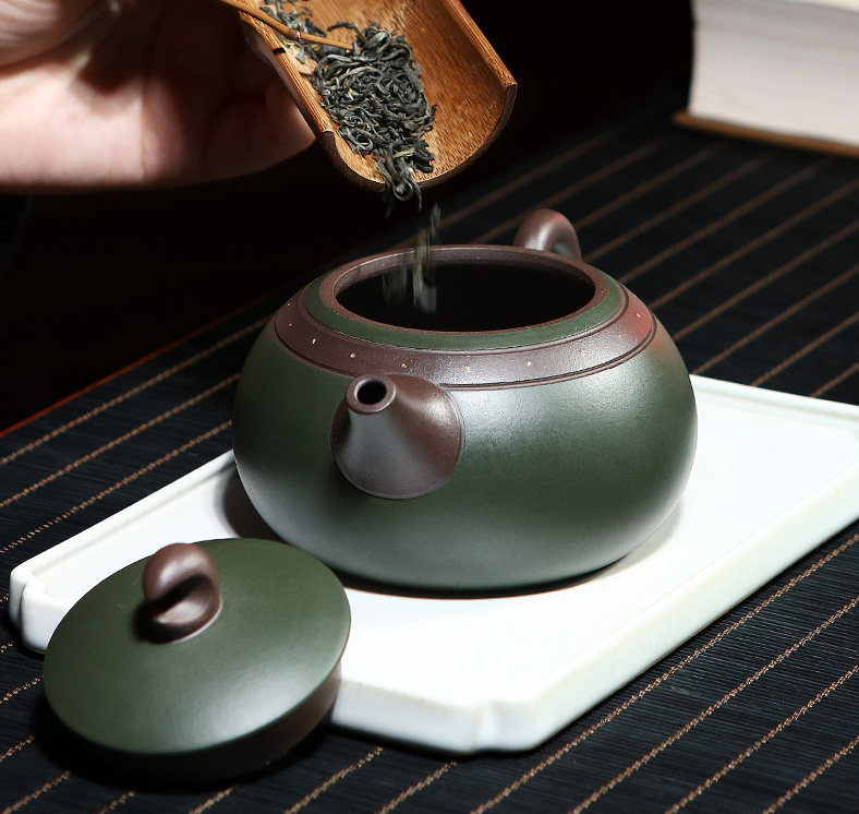 Thumbnail: Yixing Zisha Green Clay Moon Star Xishi Teapot (300 ml)