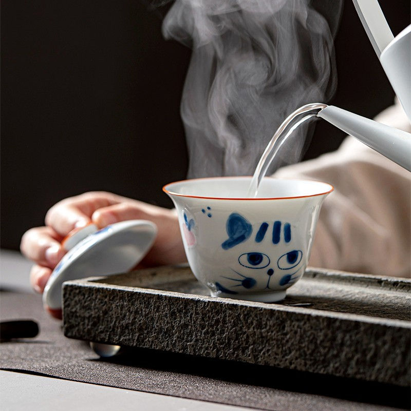 Thumbnail: Grumpy Cat Qinghua Gaiwan (110ml)