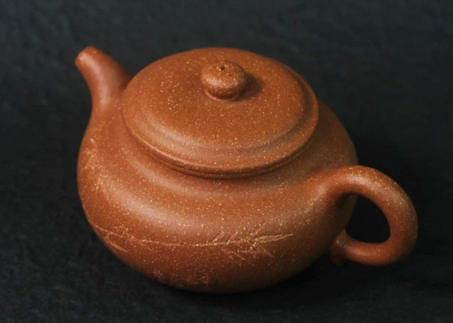 Thumbnail: Yixing Zisha Jiang Po Zhu Clay Ancient Style Bamboo Forrest Teapot (200ml)