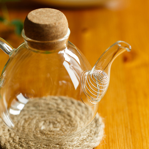 Premium Cork Top Glass Teapot (500ml) Craftedleaf Tea