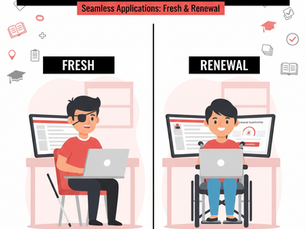 NSP Scholarship Fresh vs Renewal for Disabled Students comparison illustration