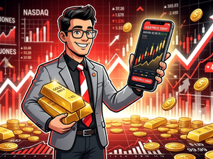 gold rate today india live price 2026 chart with cartoon investor character