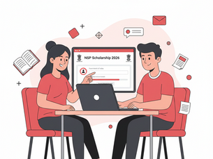 NSP Scholarship 2026 step-by-step form filling guide illustration