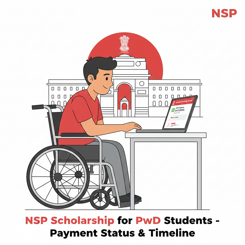 NSP Scholarship for PwD Students payment status and timeline illustration