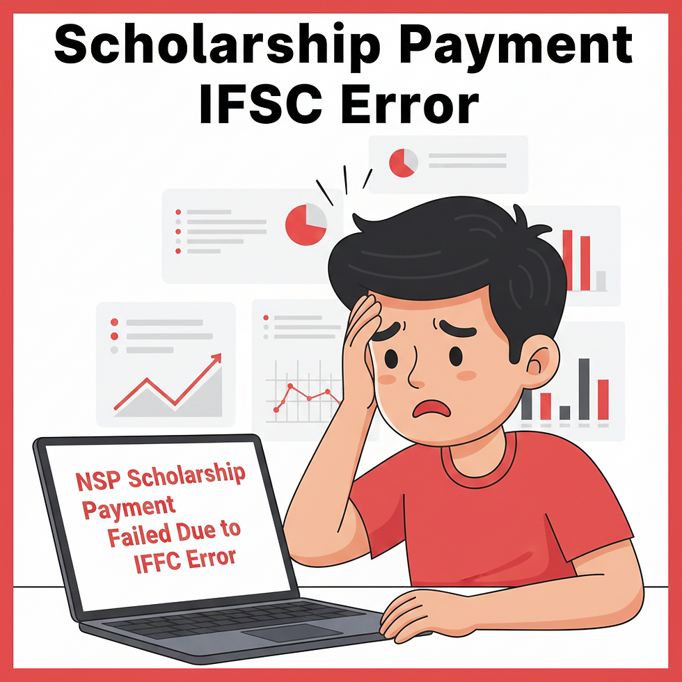 NSP Scholarship Payment Failed Due to IFSC Error student fixing bank details online
