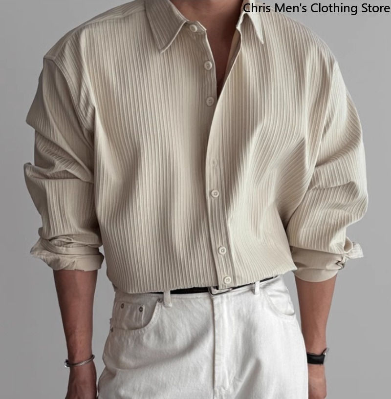 Thumbnail: A Must-have Business Casual Shirt for Stylish Men, Men's Wear Made of Textured F