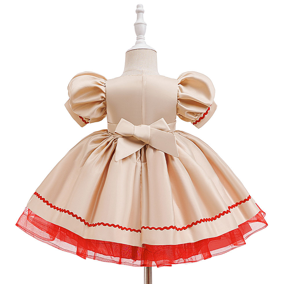 Thumbnail: Sparkly Christmas Dress for Baby Girl Glamorous Holiday Party Gown with Lace Sle