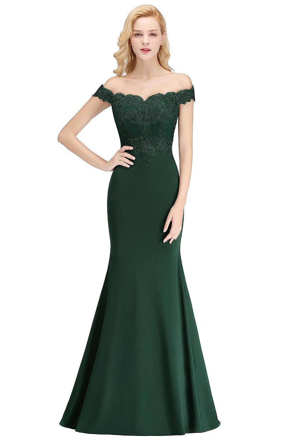 Thumbnail: BABYONLINE Mermaid Evening Maxi Dresses For Women Elegant Lace Off-Shoulder Form