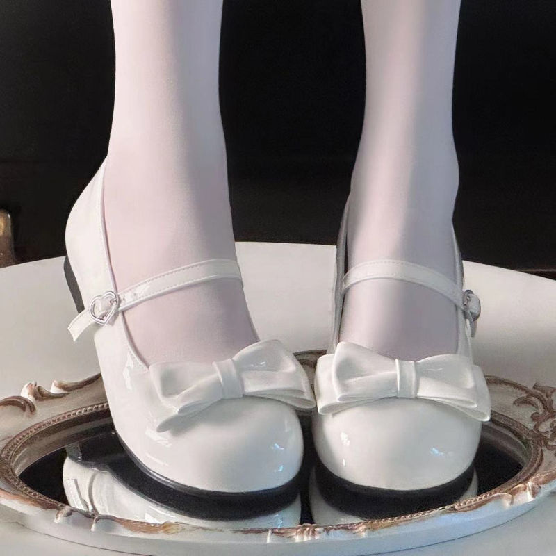 Thumbnail: 2025 Lolita Style Sweet Girls Princess Leather Shoes Elegant Bowknot Kids Ballet