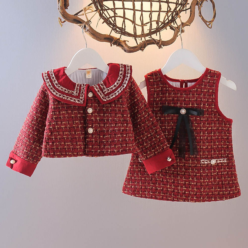 Melario Fashion Kids Girls Princess Plaided Clothes Set Autumn Baby Children Lon