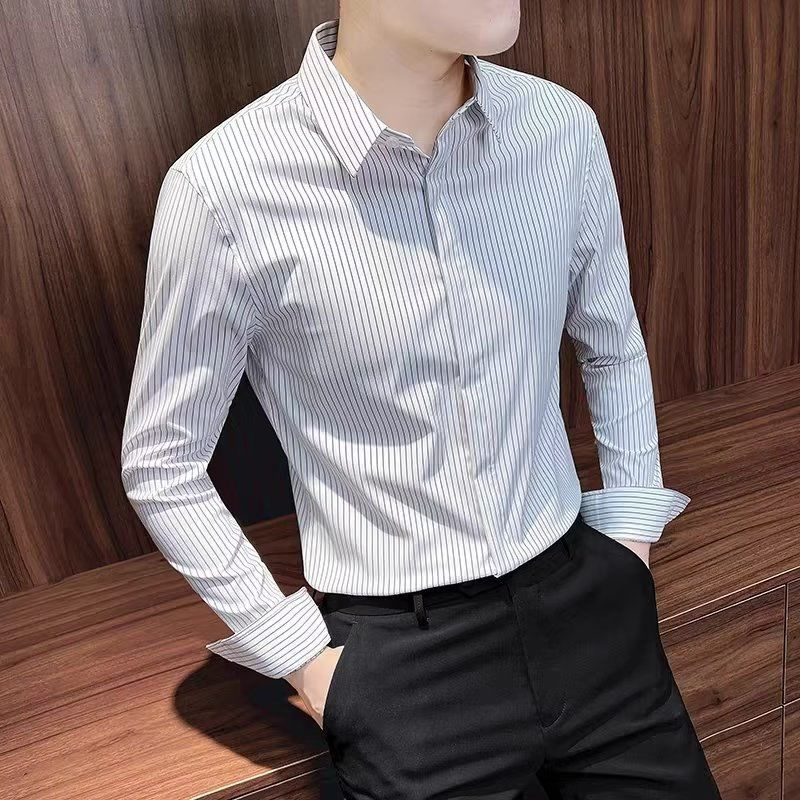Striped Shirt Men's Long-sleeved Spring and Autumn Style 2025 New Business High-
