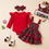 Thumbnail: Baby Girl Christmas Clothes Plaid Outfits Long Sleeve Romper Overall Skirt Dress