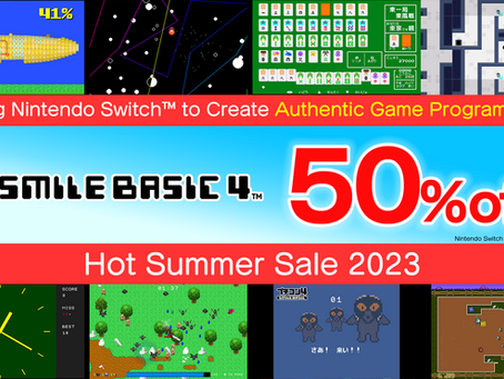 SmileBASIC 4 Summer sale 2023: 50% off!!(until Aug. 30)