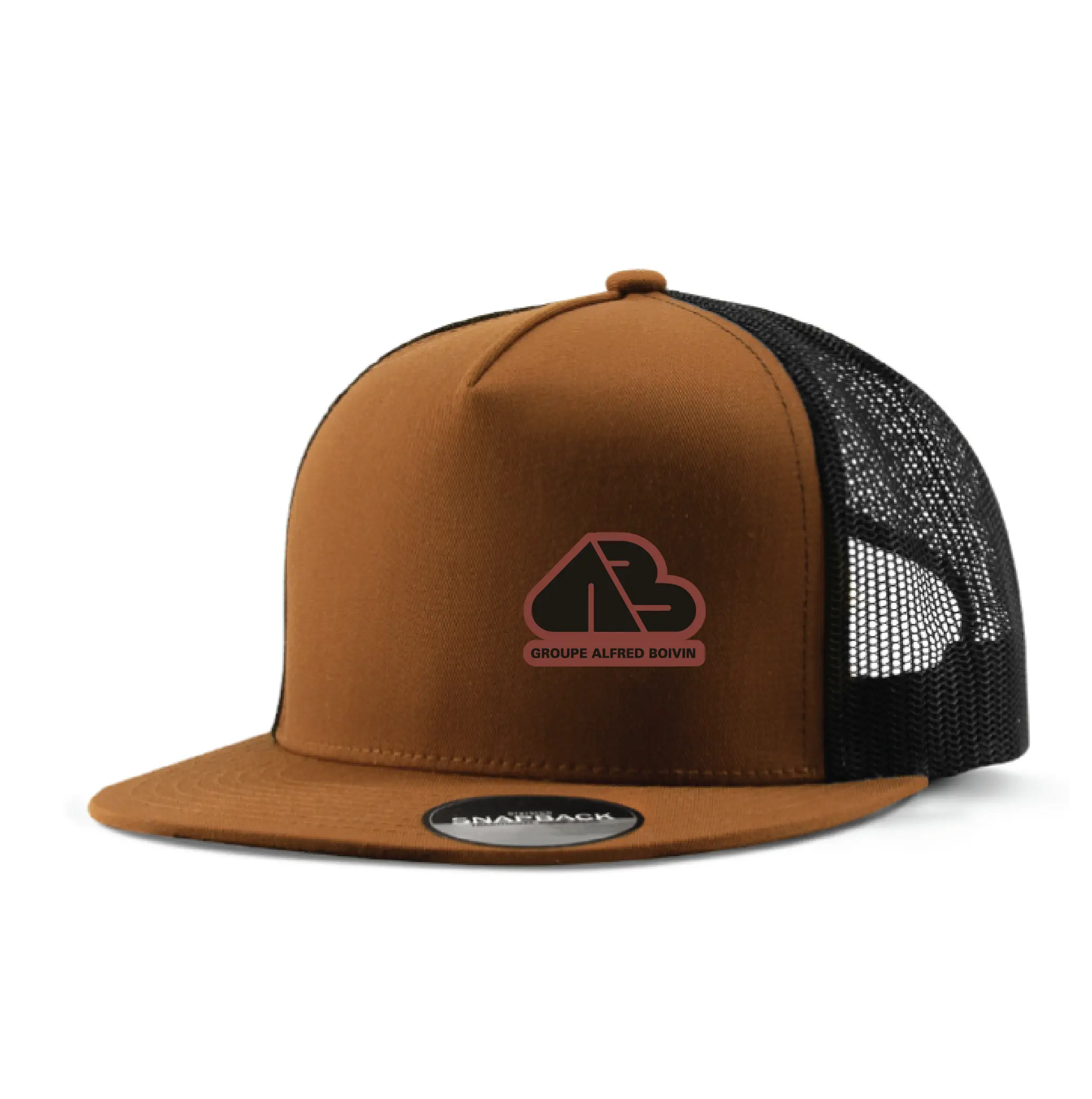 CASQUETTE PALETTE DROITE AVEC ÉCUSSON CUIRE A.B.