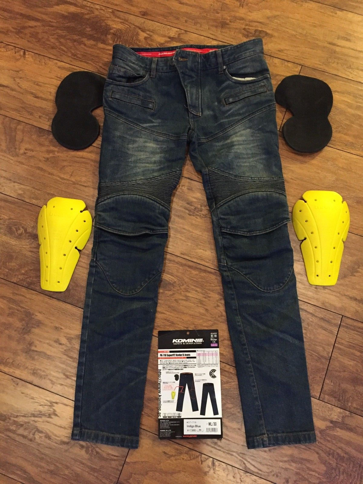 KOMINE riding pants with bullet proof material, protectors,shirring PK-718 Jeans