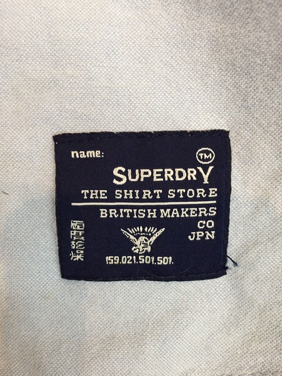Thumbnail: Superdry London Cotton Down Shirt Small light blue