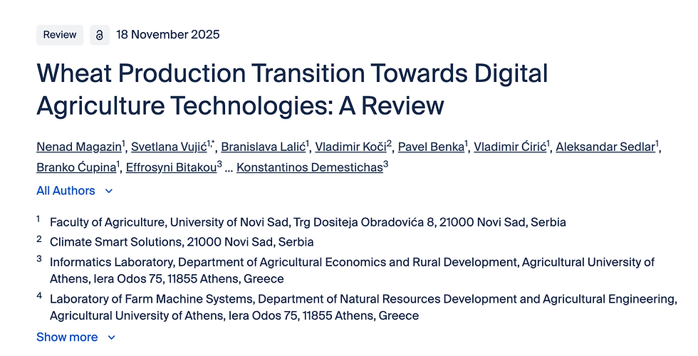 Wheat Production Transition Towards Digital Agriculture Technologies: A Review