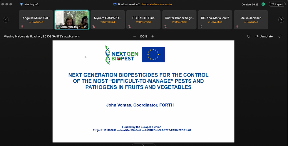 NextGenBioPest in the Research and Innovation Webinar on Pesticides and Integrated Pest Management!