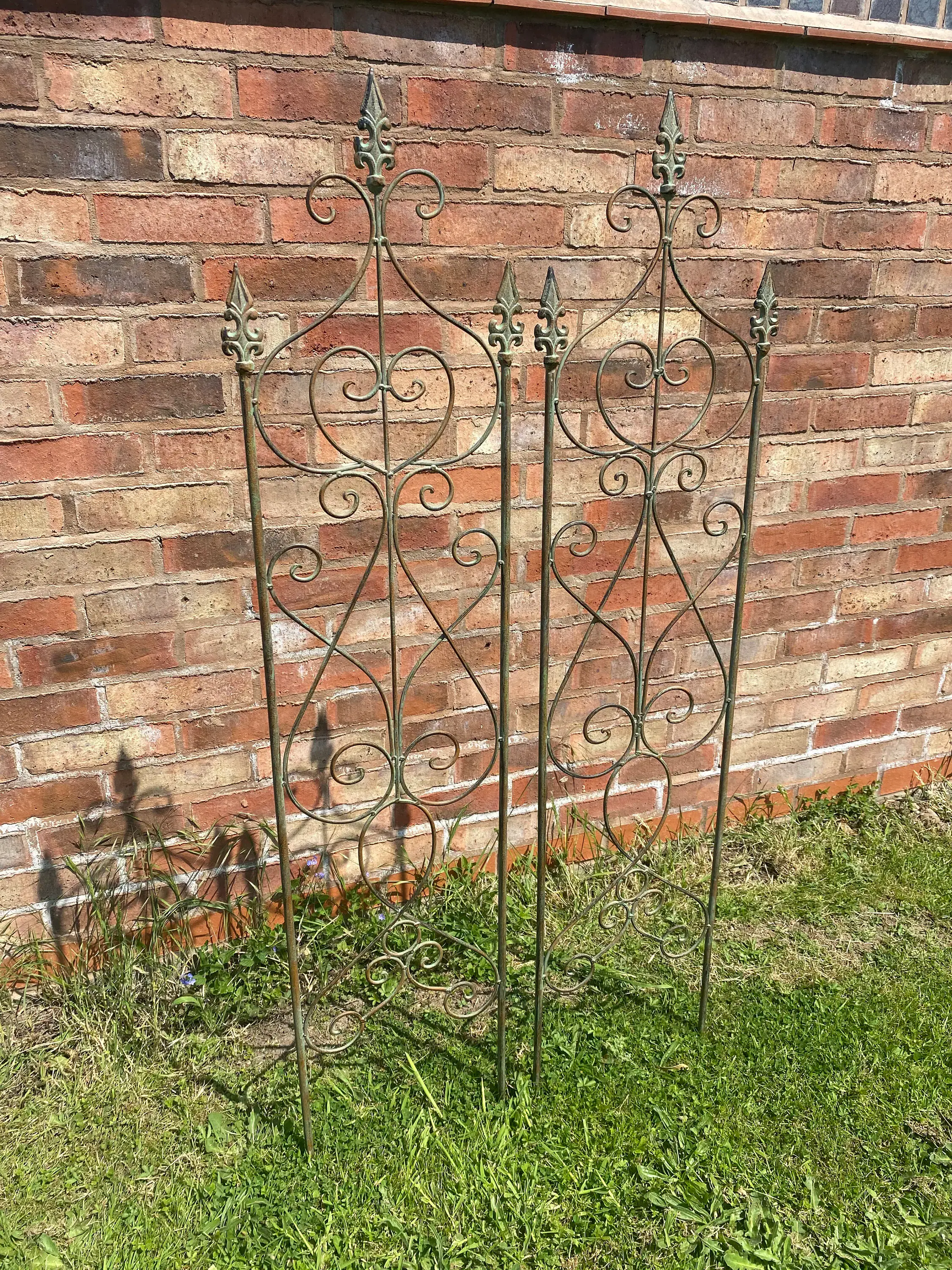 Set Of 2 Verdigris Ornate Trellis