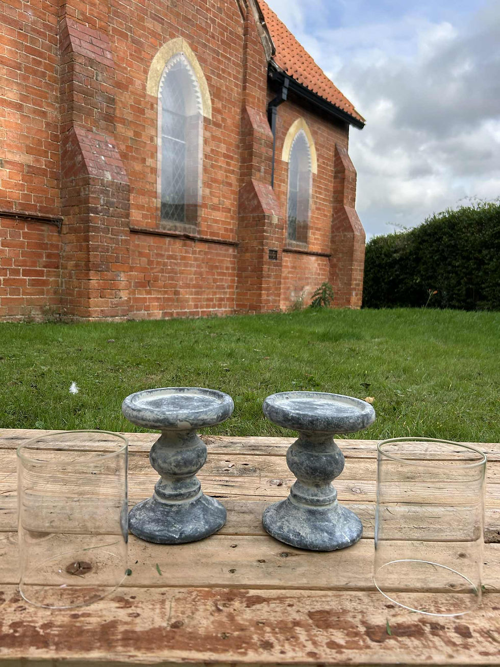 Thumbnail: Set of 2 Country Grey Candle Holder
