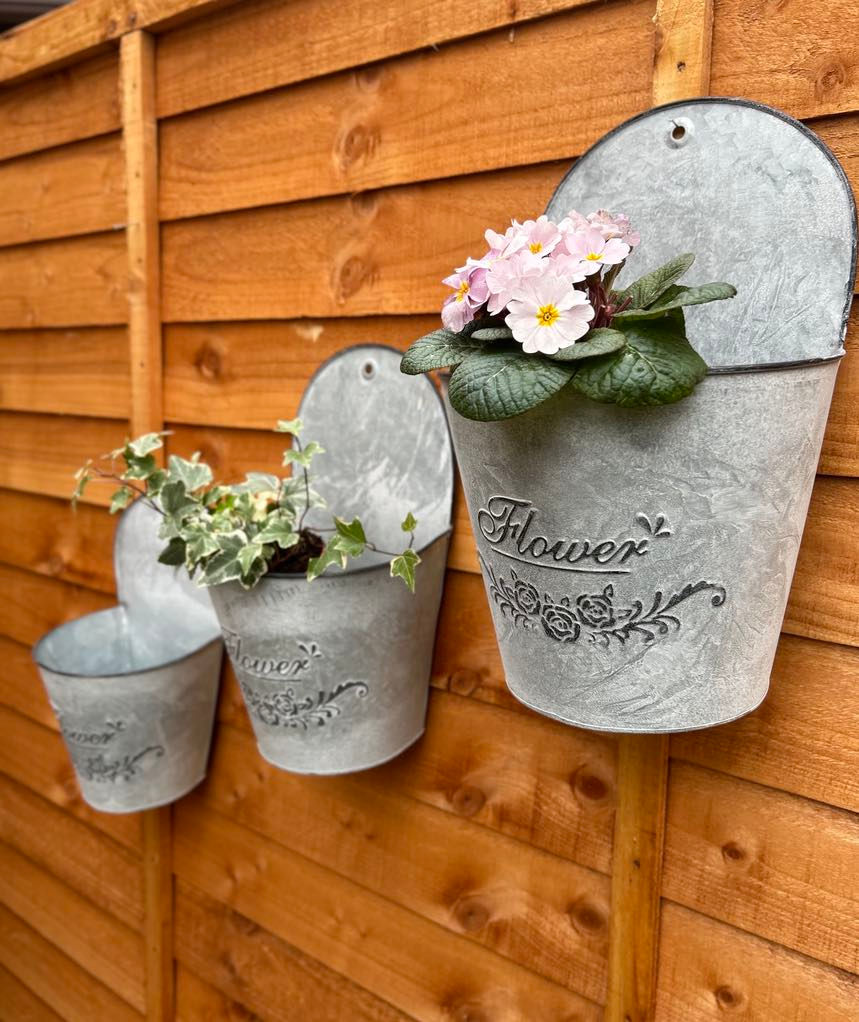 Set of 3 Flower Wall Planters