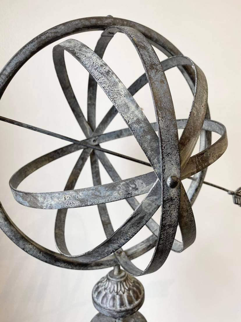 Thumbnail: Grey Garden Armillary Ornament On Stake