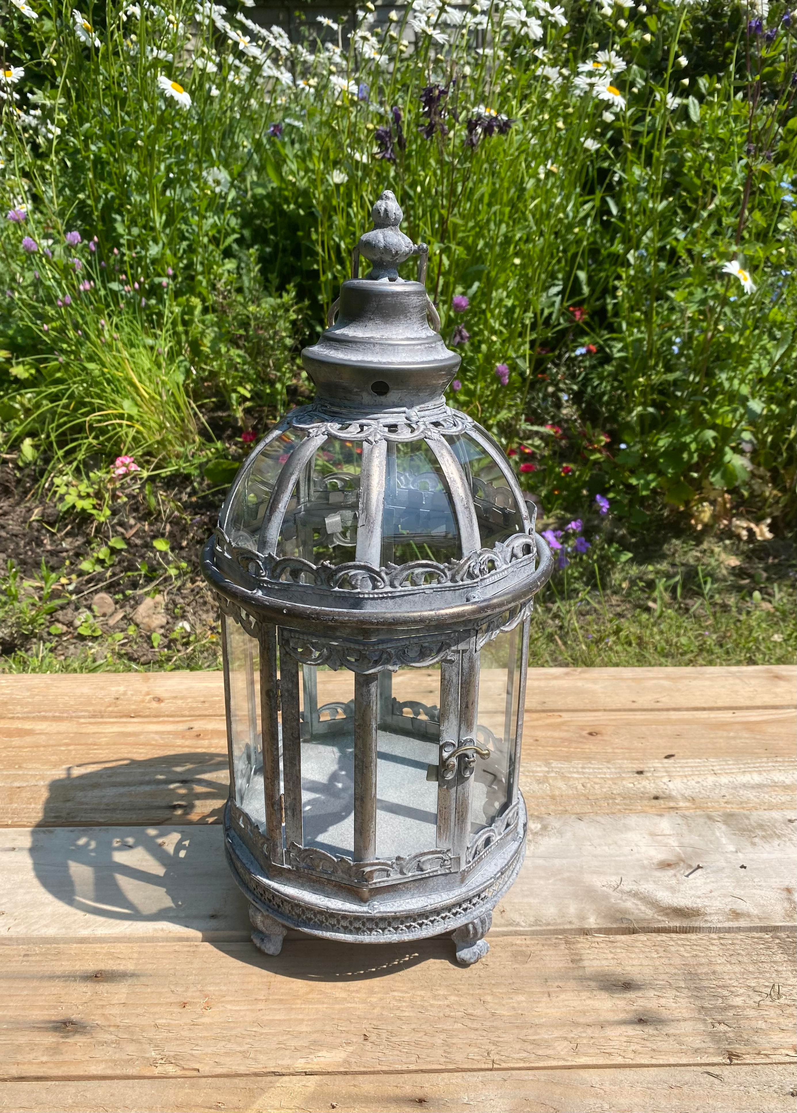 Country Grey Antique Style Lantern