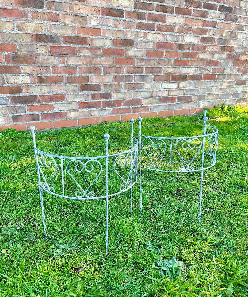 Thumbnail: Set of Two Grey Curved Metal Plant Supports