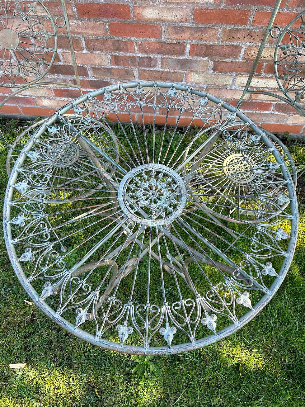 Thumbnail: Verdigris Patio Set - Table and Two Chairs 