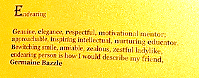 Eugnenia's final assemblage of words for