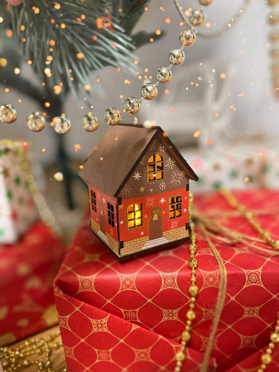 Різдвяний ліхтарик з кольоровим уф-друком