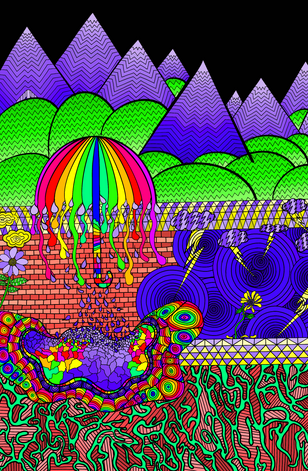 Flourish or flood. The rainbow of light will still illuminate the dark skies.

February 7, 2022. Procreate.
Recreation of original drawing from 2010.